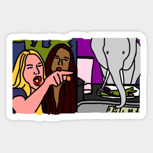 Woman Yelling at Cat Meme with an Elephant Sticker